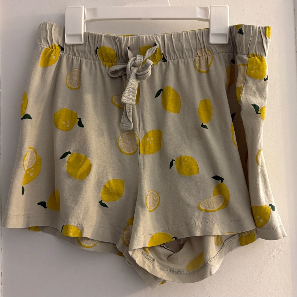 H&M Lemon Print Lounge Shorts 100% Cotton Size Medium